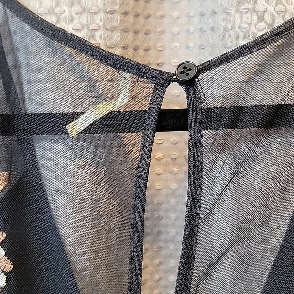 Free People Bonjour Black Embroidered Dress Size S - Picture 4 of 7